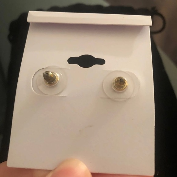 Orange and gold anchor earrings - Picture 3 of 3